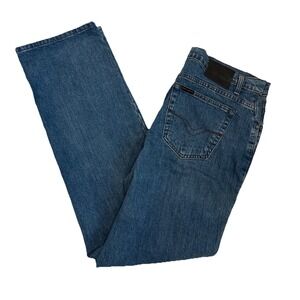 Harley Davidson Blue Jeans Womens Size 18 L 38‎ x 34 Classic Denim Straight Leg